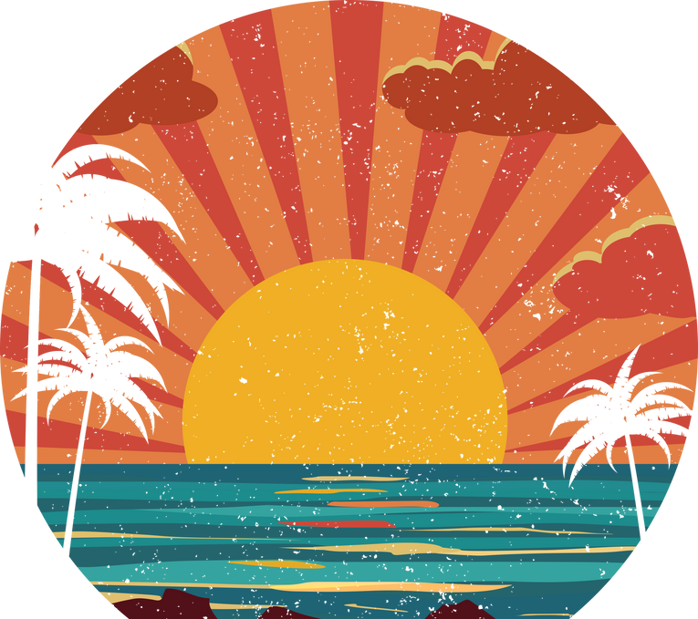 Retro Sunset Beach